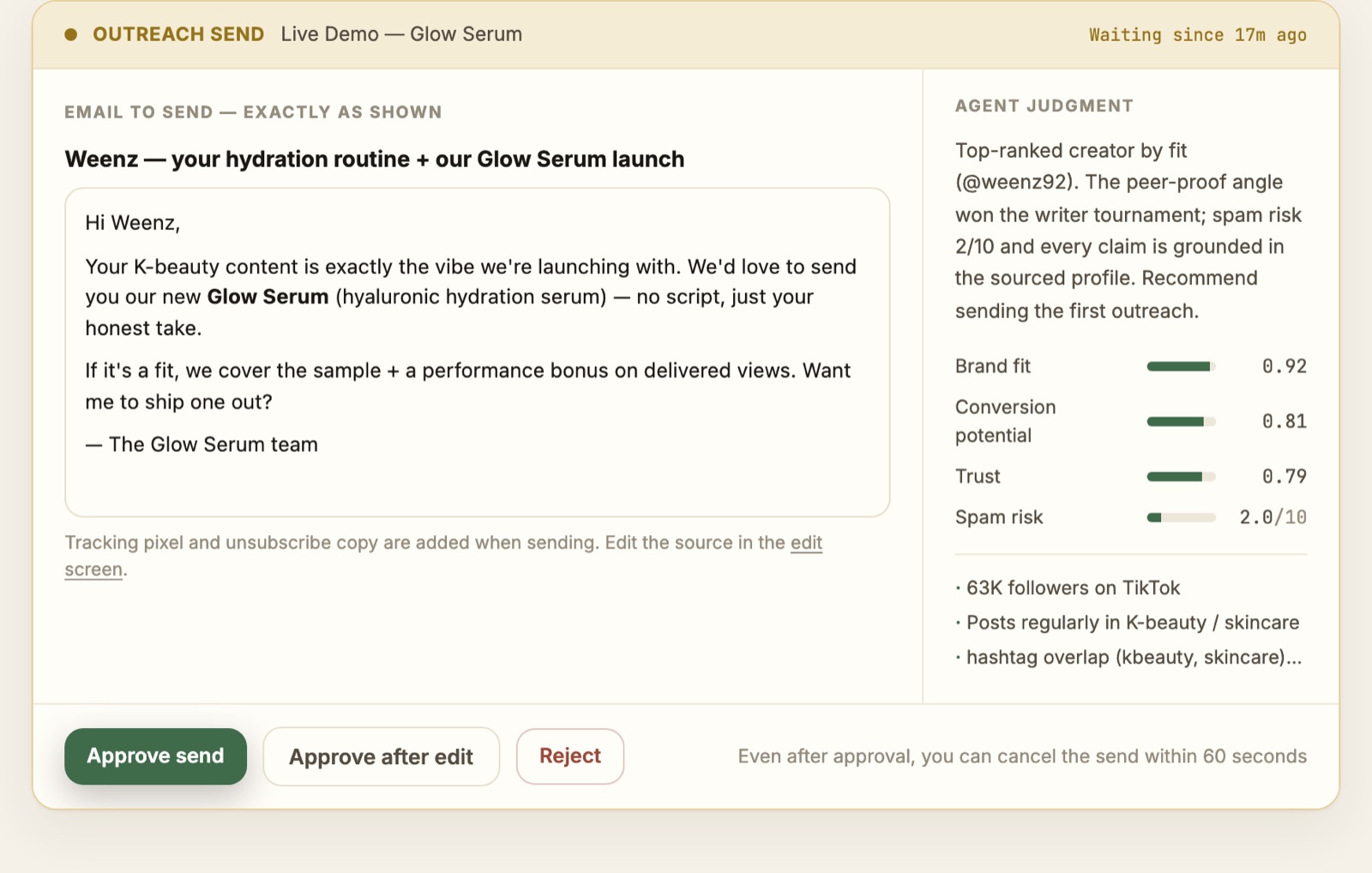 Today screen — team briefing and decision inbox